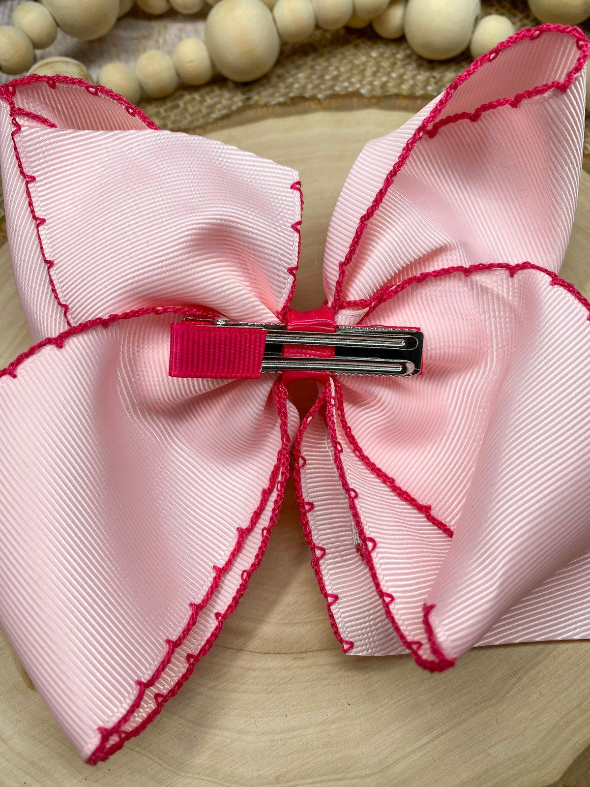 Western boot embroidered moonstitch hair bow