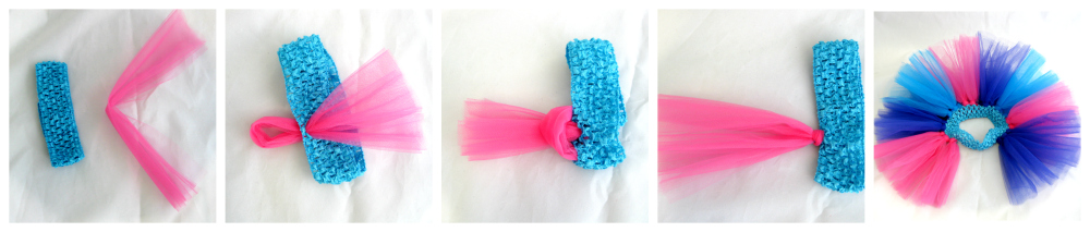 DIY Cotton Candy Troll Doggie Tutu Tutorial - Tulle & Crochet Headbands available here too!