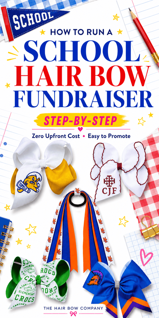 how to run a school hair bow fundrasier graphic
