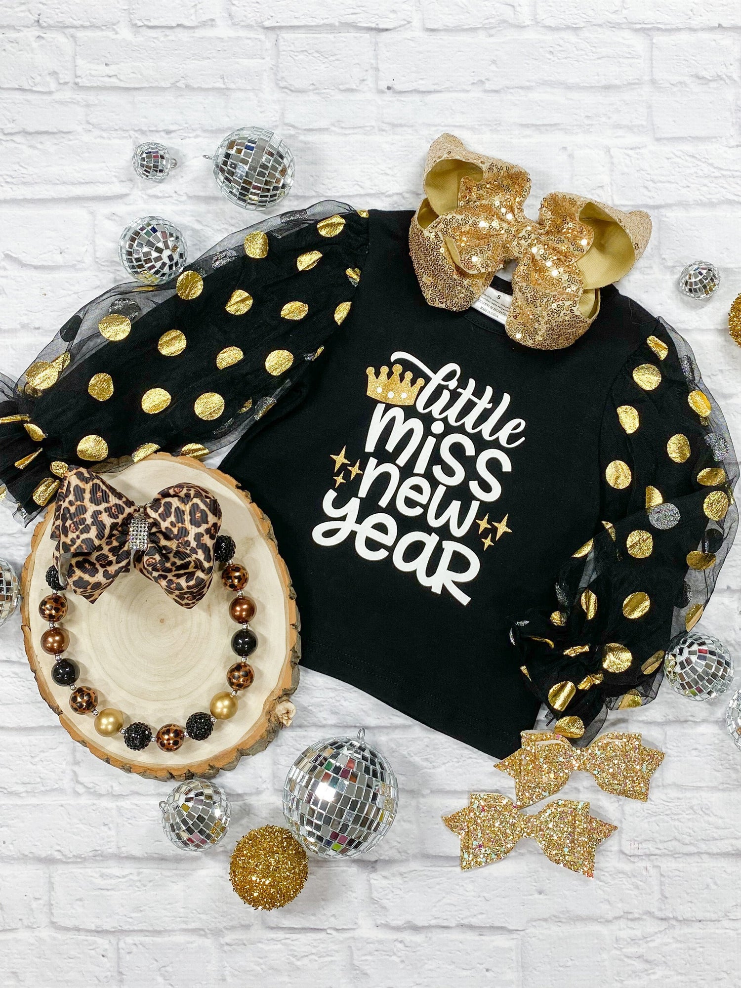 new years top on decorative background