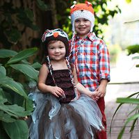 Owl Tutu & Fox Tail tutu dresses on kids