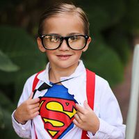 Super Hero in Disguise costume on child