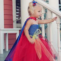 crochet tutu superhero dress on child