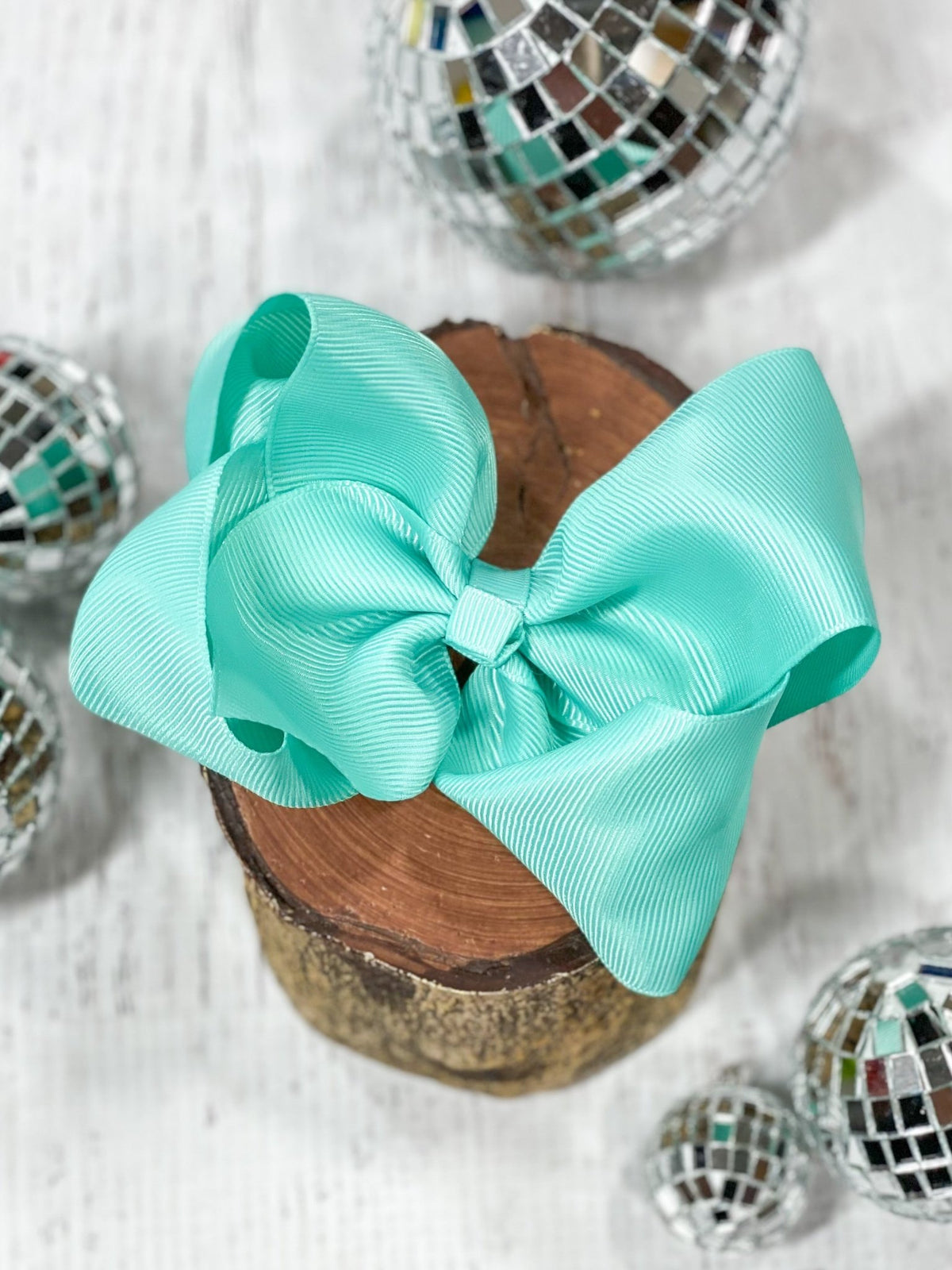 4.5 inch aqua classic grosgrain hair bow