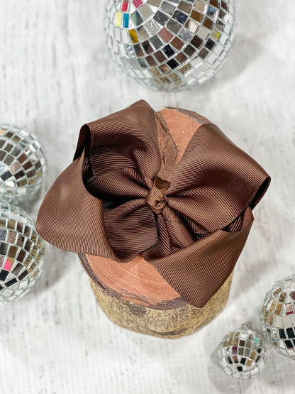 4.5 inch chocolate classic grosgrain hair bow