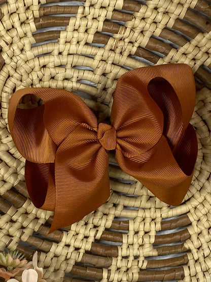 4.5 inch copper classic grosgrain hair bow