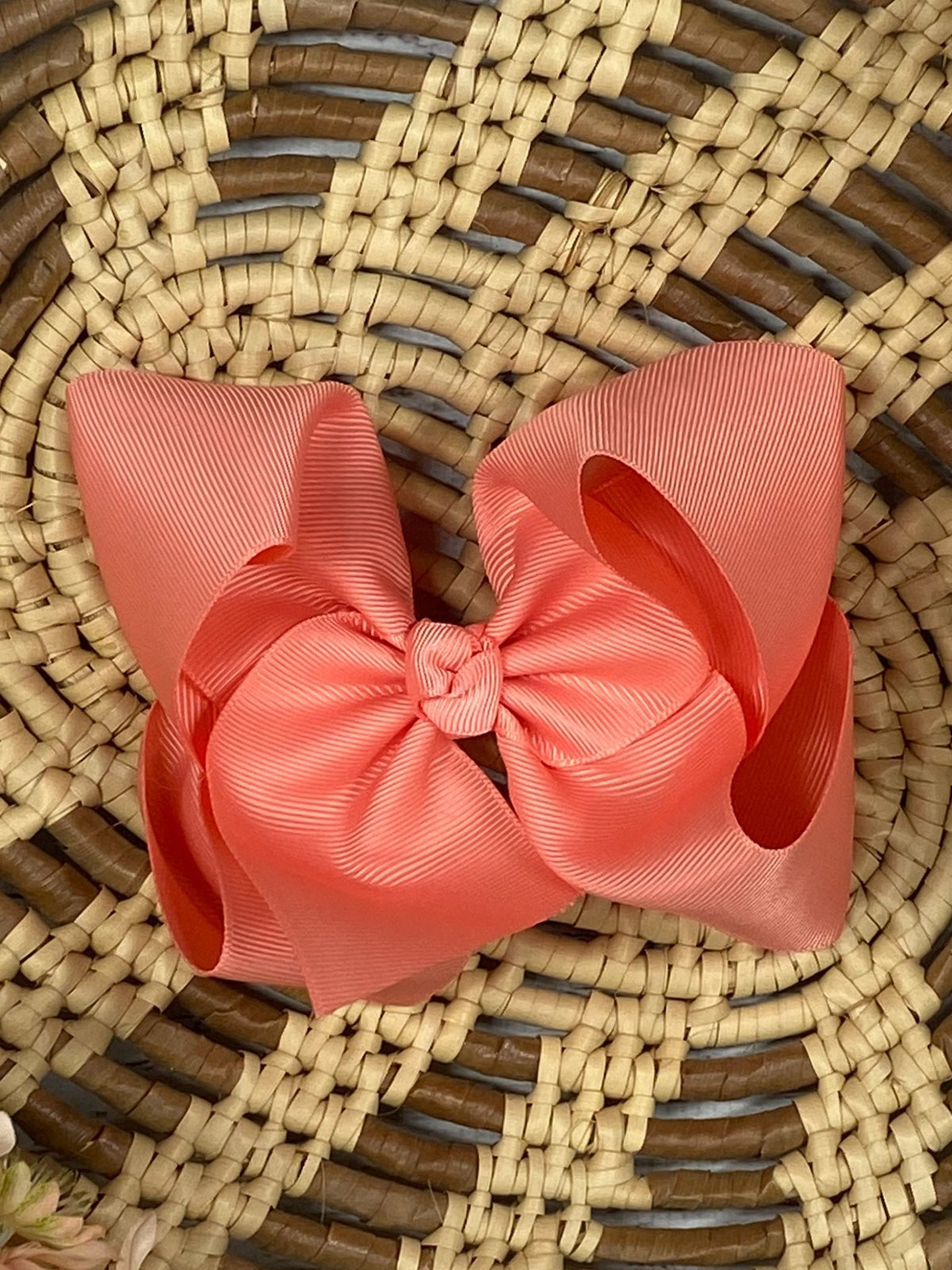4.5 inch coral classic grosgrain hair bow
