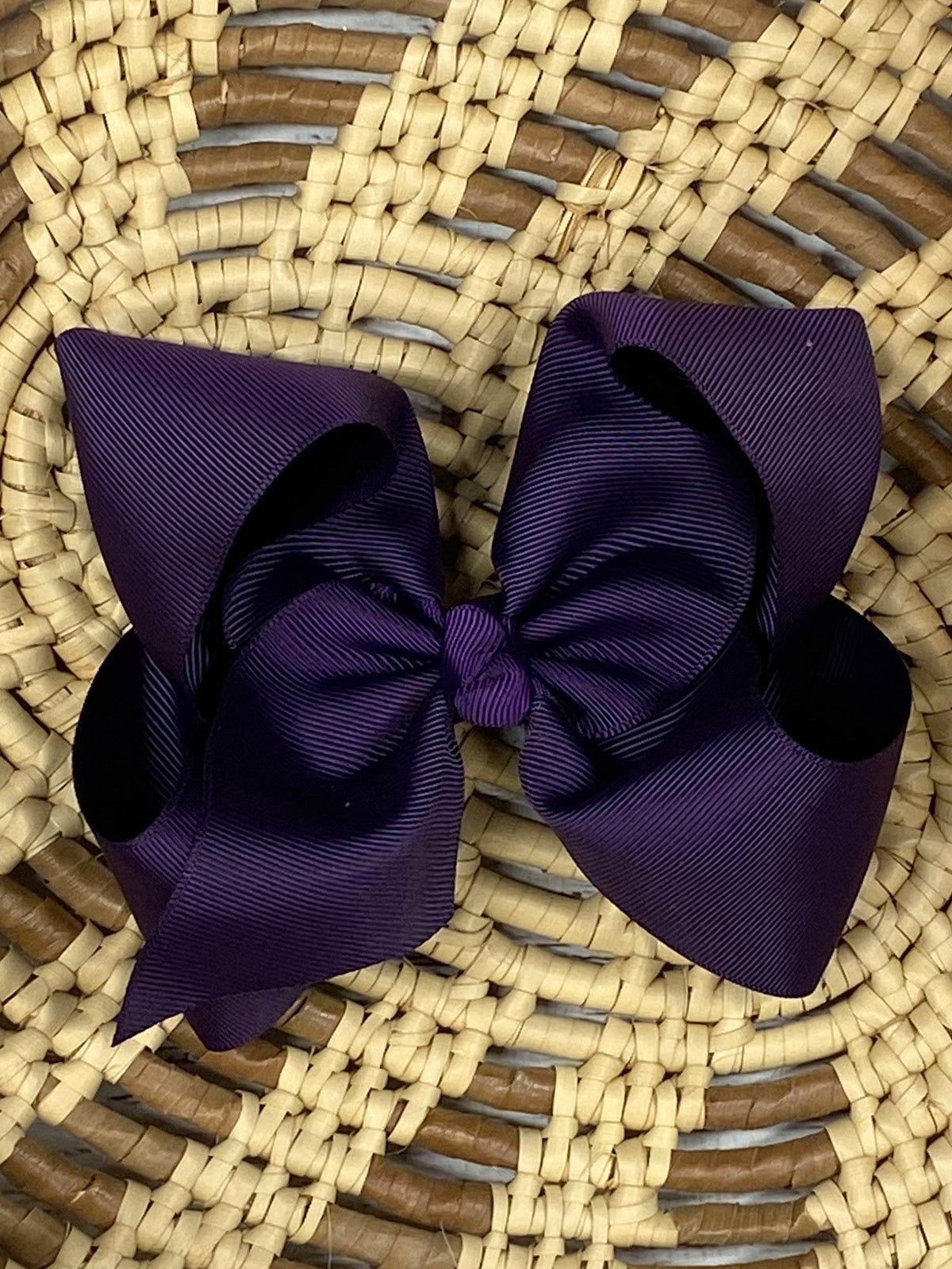4.5 inch eggplant classic grosgrain hair bow