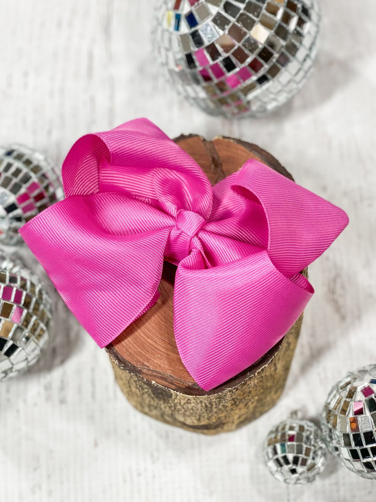 4.5 inch fuchsia classic grosgrain hair bow
