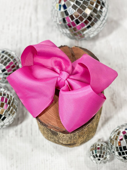 4.5 inch fuchsia classic grosgrain hair bow