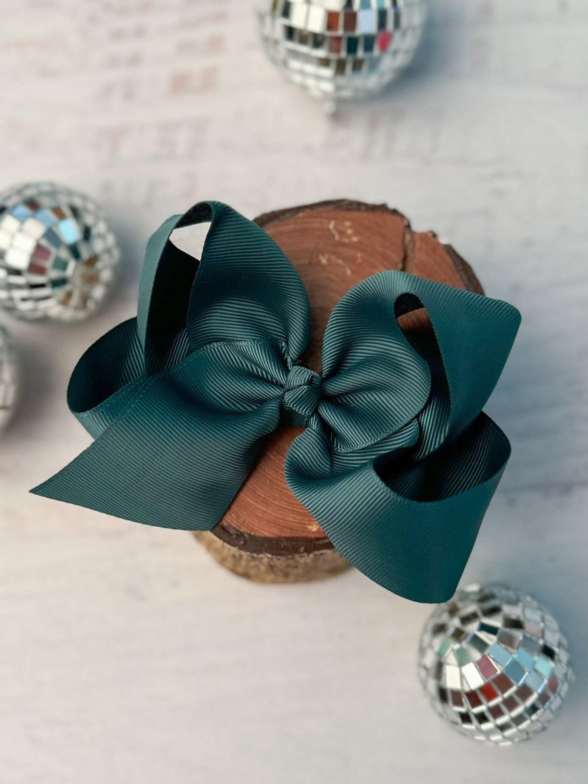 4.5 inch hunter green classic grosgrain hair bow