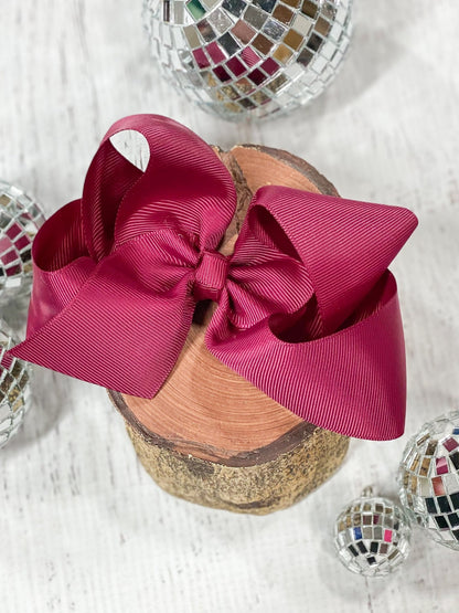 4.5 inch maroon classic grosgrain hair bow