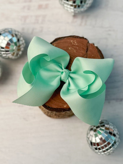 4.5 inch mint classic grosgrain hair bow