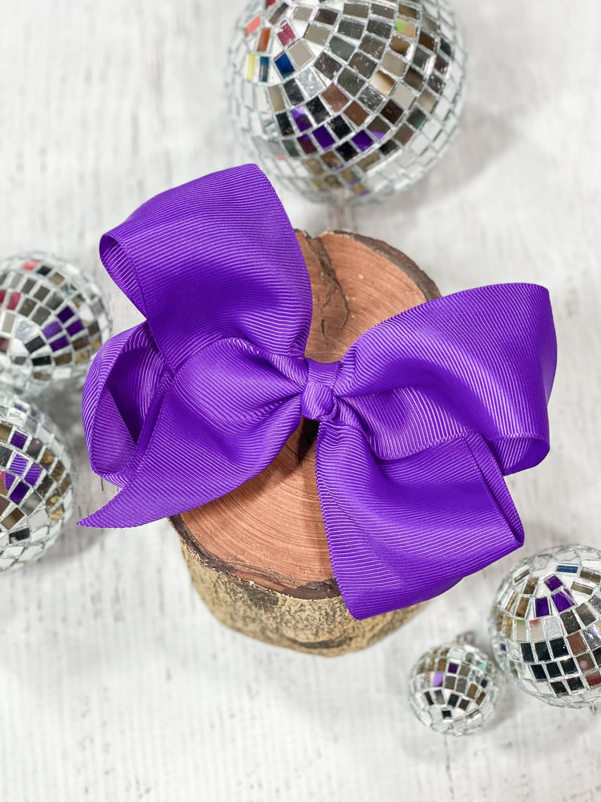 4.5 inch purple classic grosgrain hair bow
