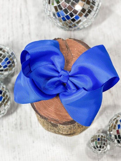 4.5 inch royal blue classic grosgrain hair bow