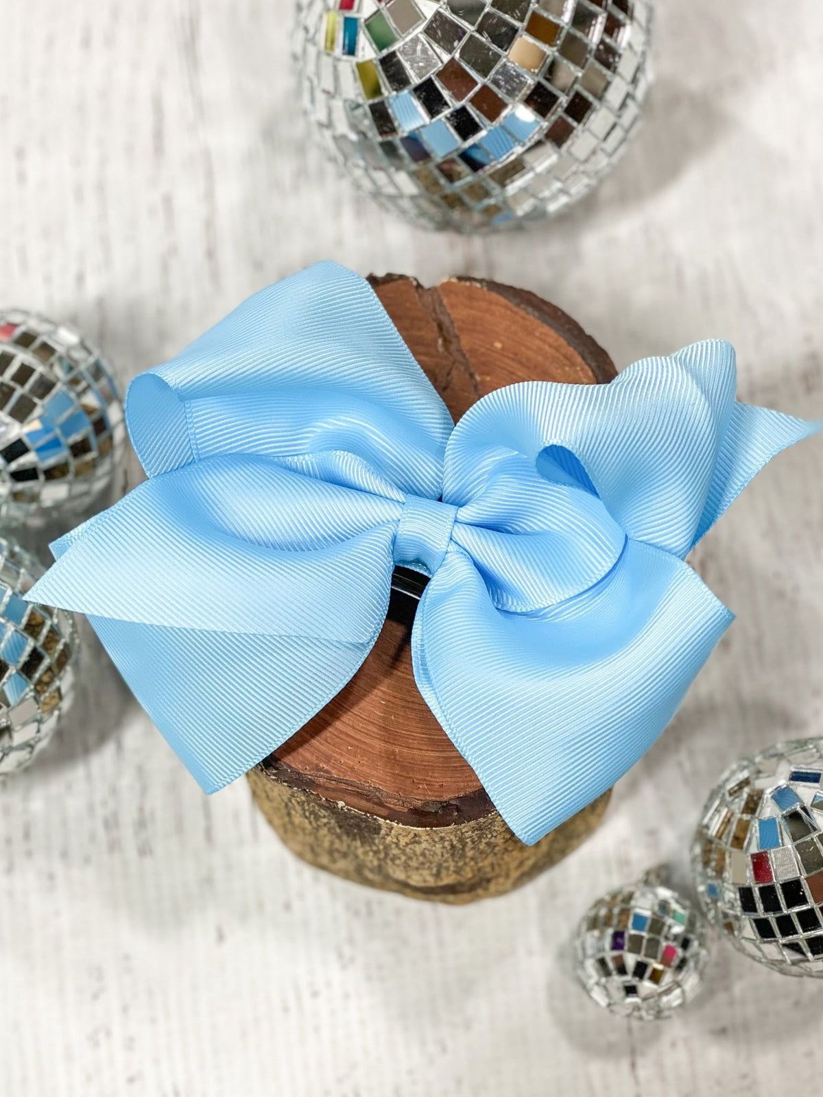 4.5 inch sky blue classic grosgrain hair bow
