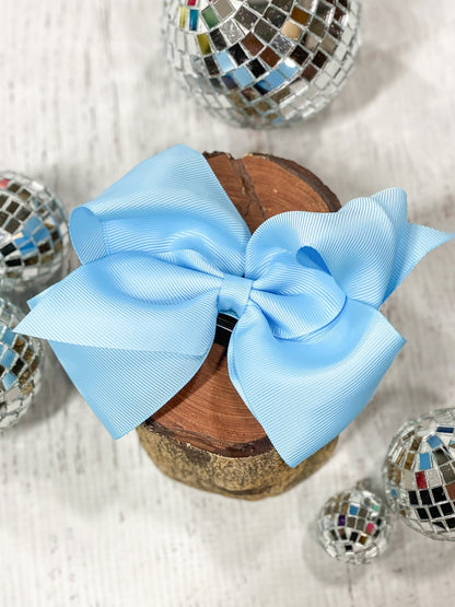 4.5 inch sky blue classic grosgrain hair bow