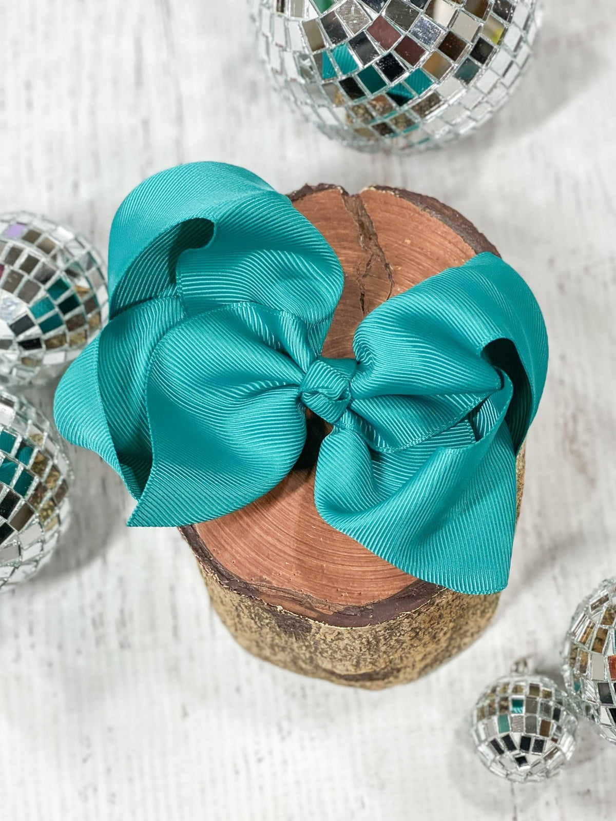 4.5 inch teal classic grosgrain hair bow