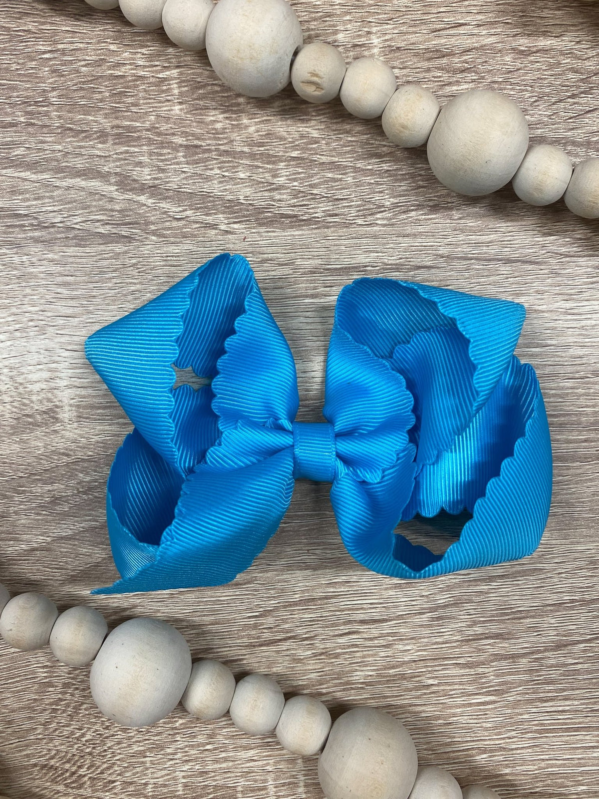 4.5 inch turquoise classic scalloped hair bow