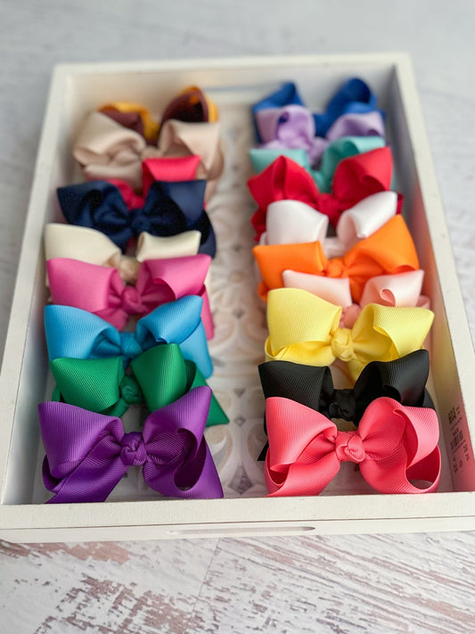 4 inch essential grosgrain hair bows in assorted colors - Alternative view
