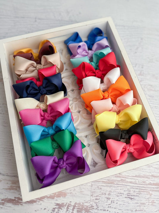 4 inch essential grosgrain hair bows in assorted colors