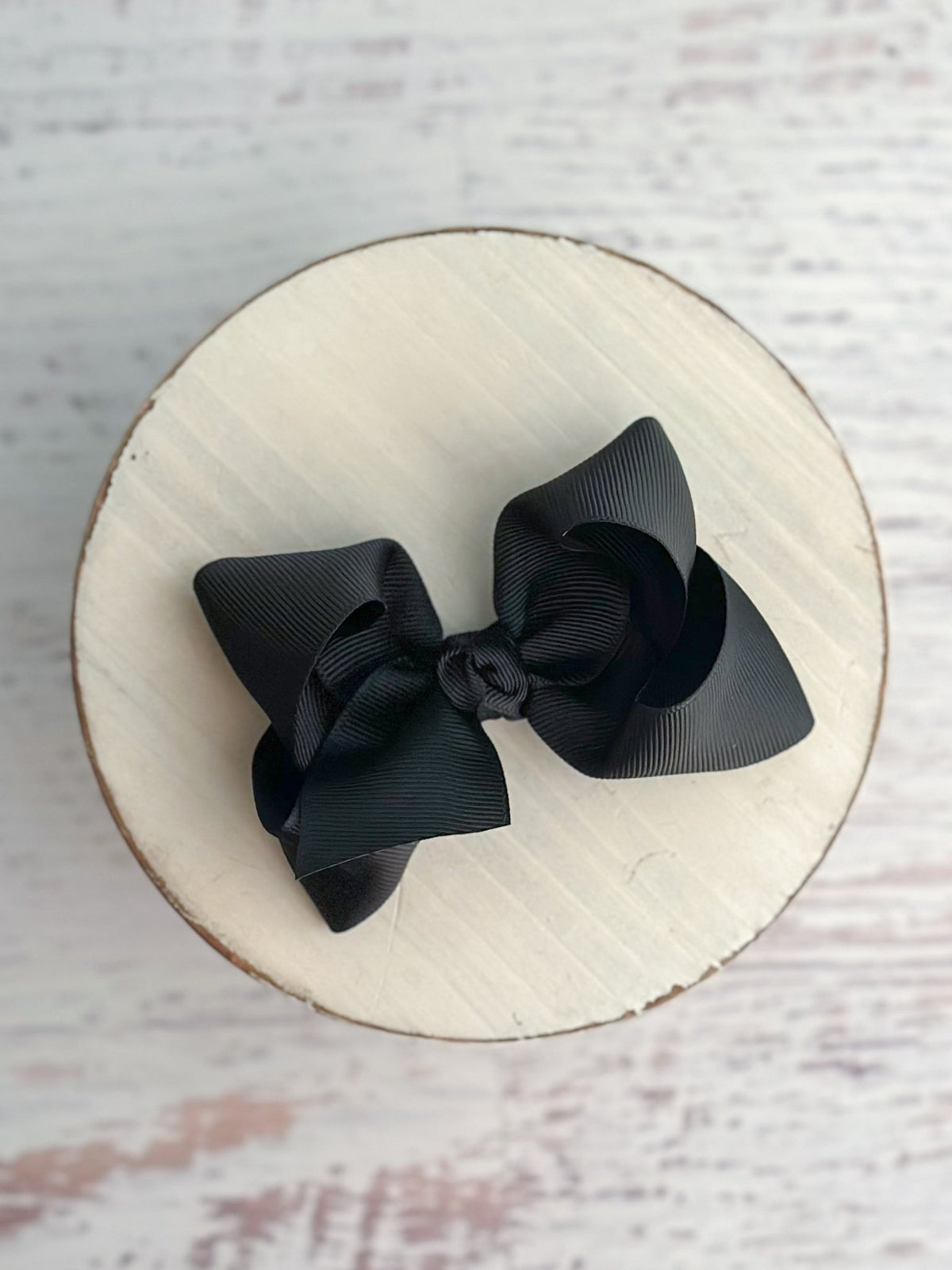 4 inch black essential grosgrain hair bow