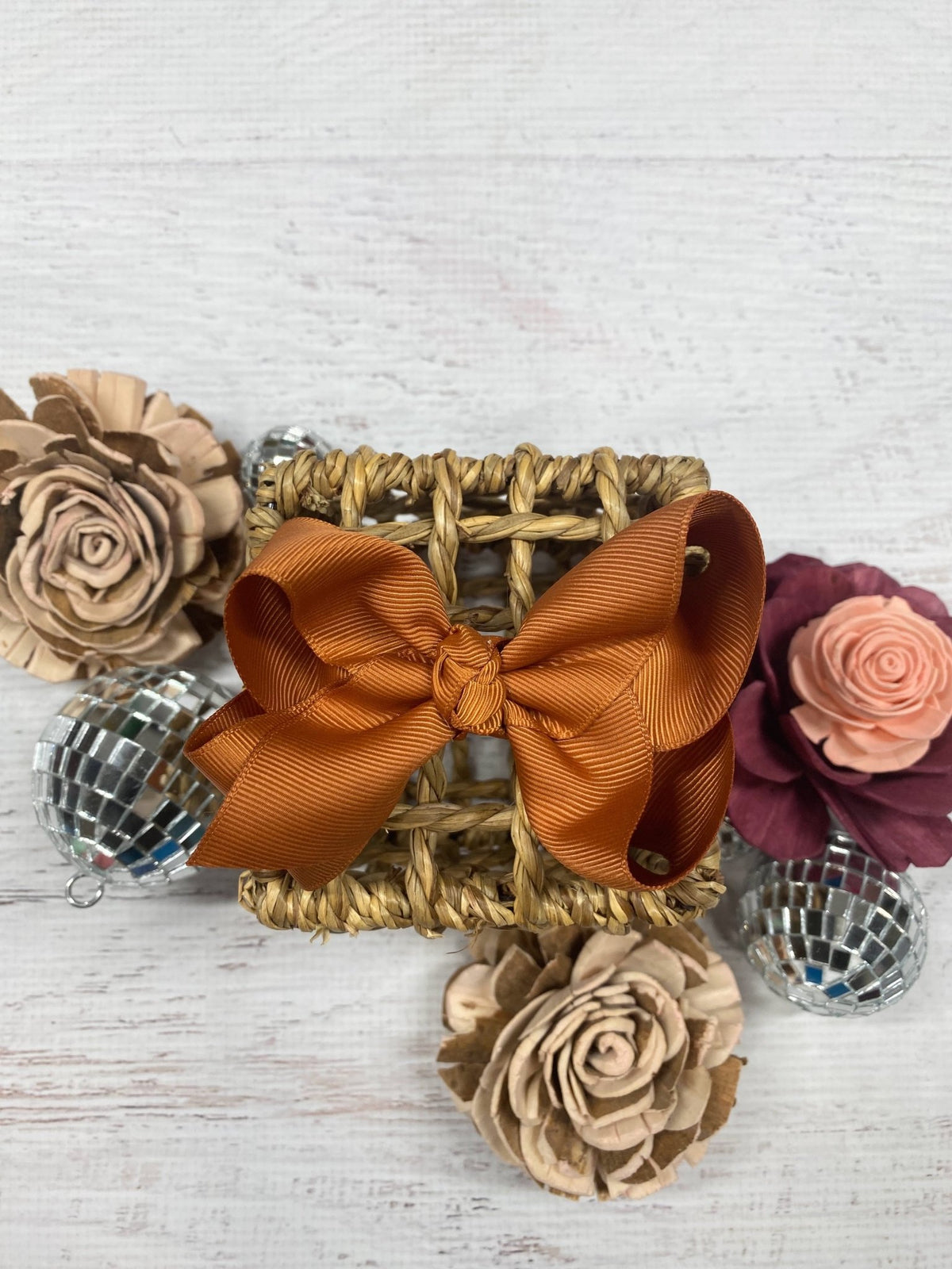 4 inch copper essential grosgrain hair bow