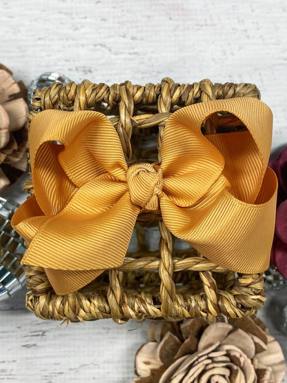 4 inch gold essential grosgrain hair bow