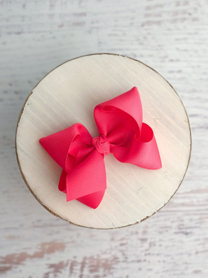 4 inch hot pink essential grosgrain hair bow