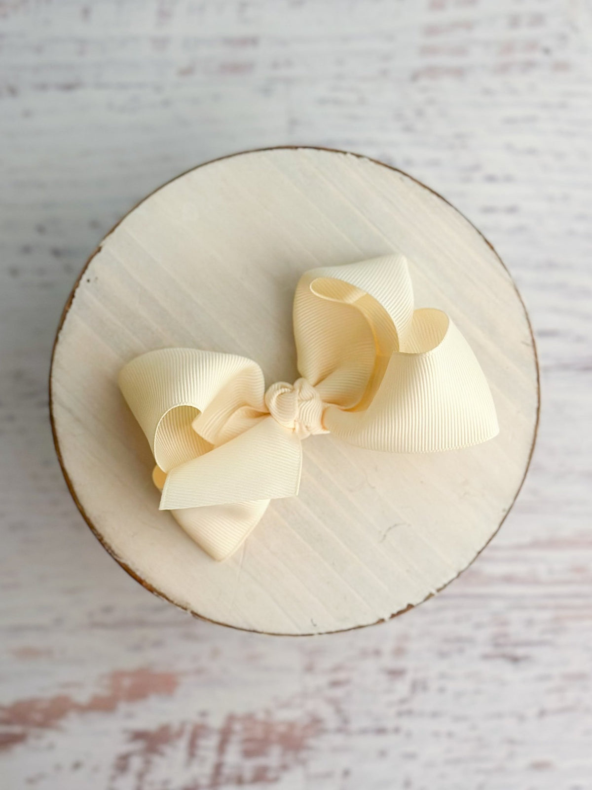 4 inch ivory essential grosgrain hair bow