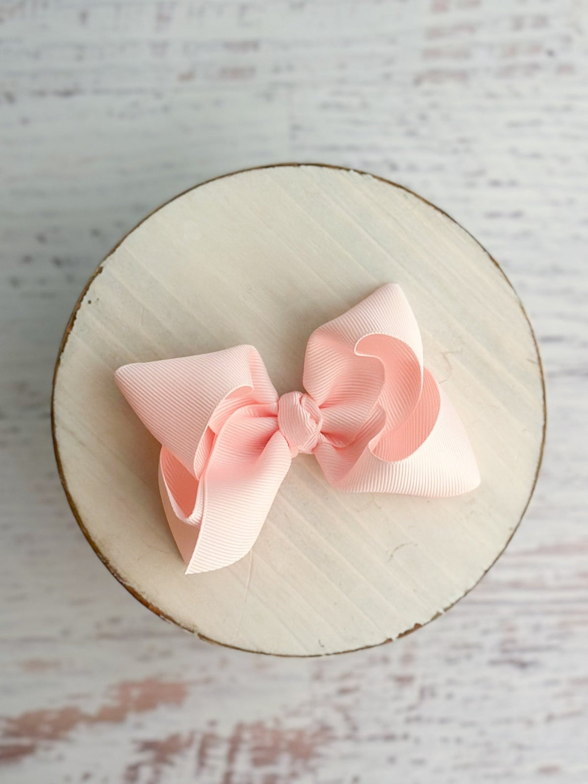 4 inch light pink essential grosgrain hair bow
