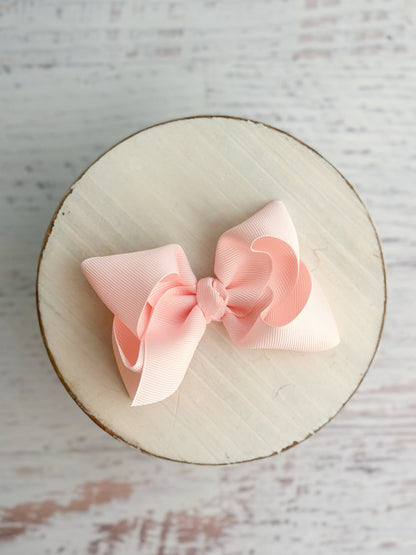 4 inch light pink essential grosgrain hair bow