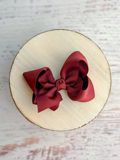 4 inch maroon essential grosgrain hair bow
