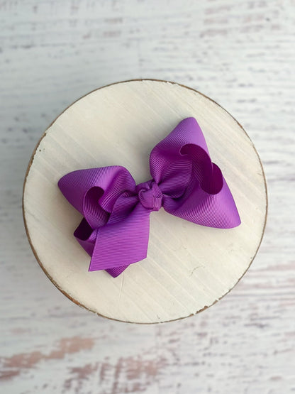 4 inch purple essential grosgrain hair bow