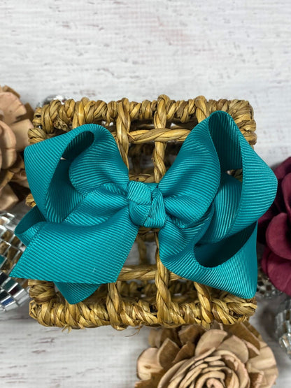 4 inch teal essential grosgrain hair bow