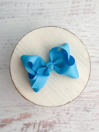 4 inch turquoise essential grosgrain hair bow