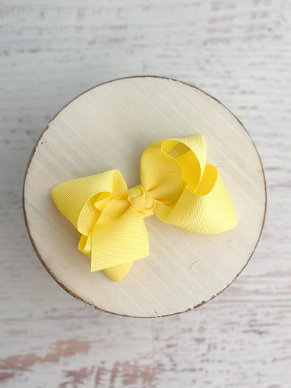 4 inch yellow essential grosgrain hair bow