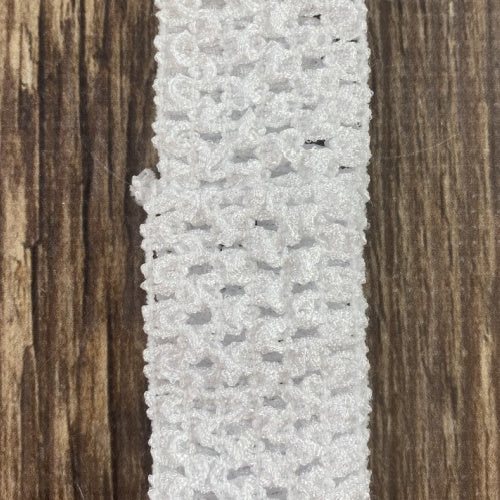 White Individual Crochet 1.5" Headband