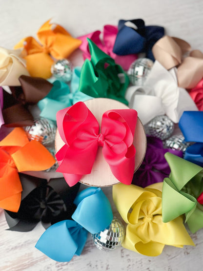 5.5 inch oversize grosgrain hair bows in assorted colors