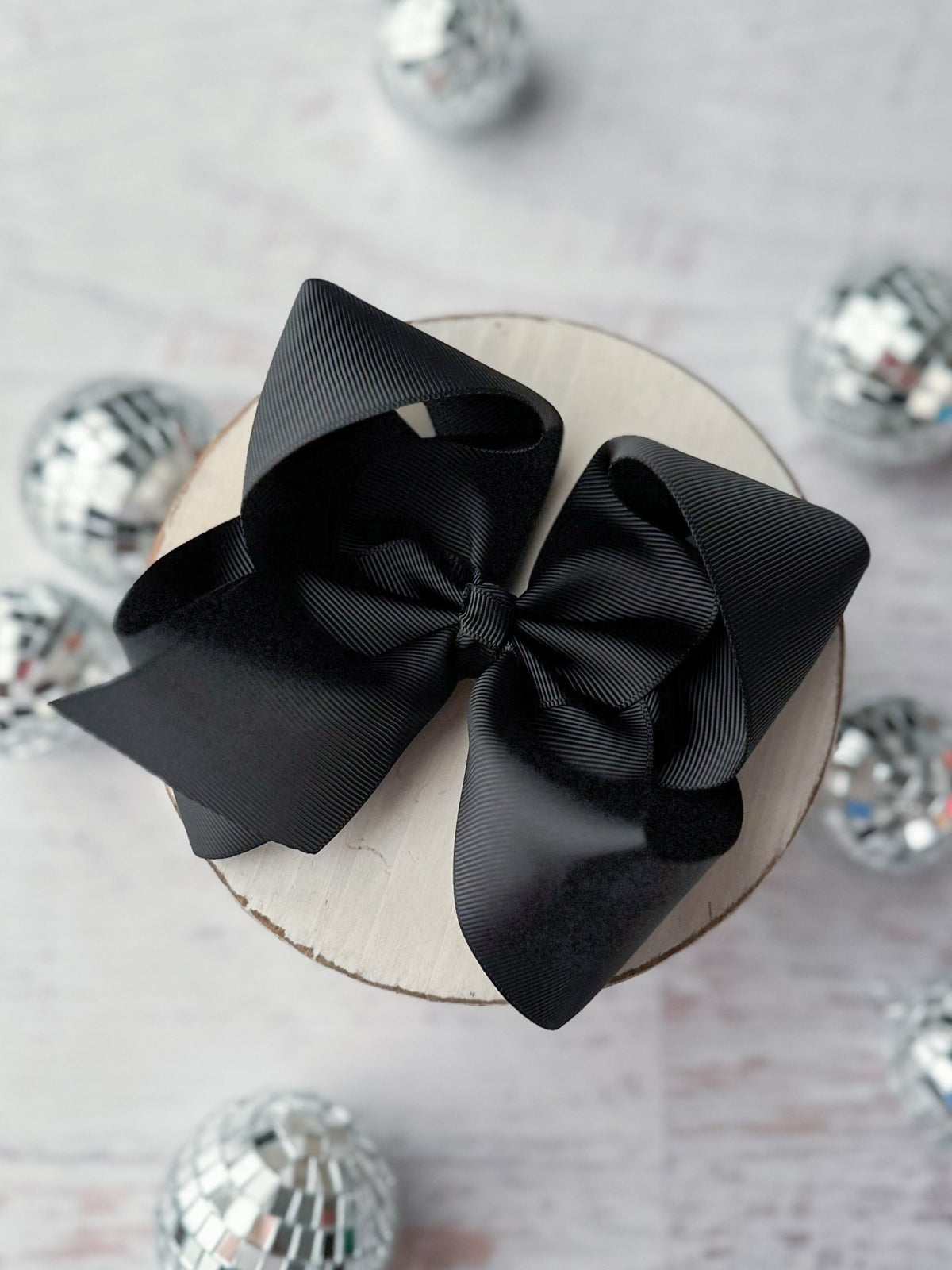5.5 inch black oversize grosgrain hair bow