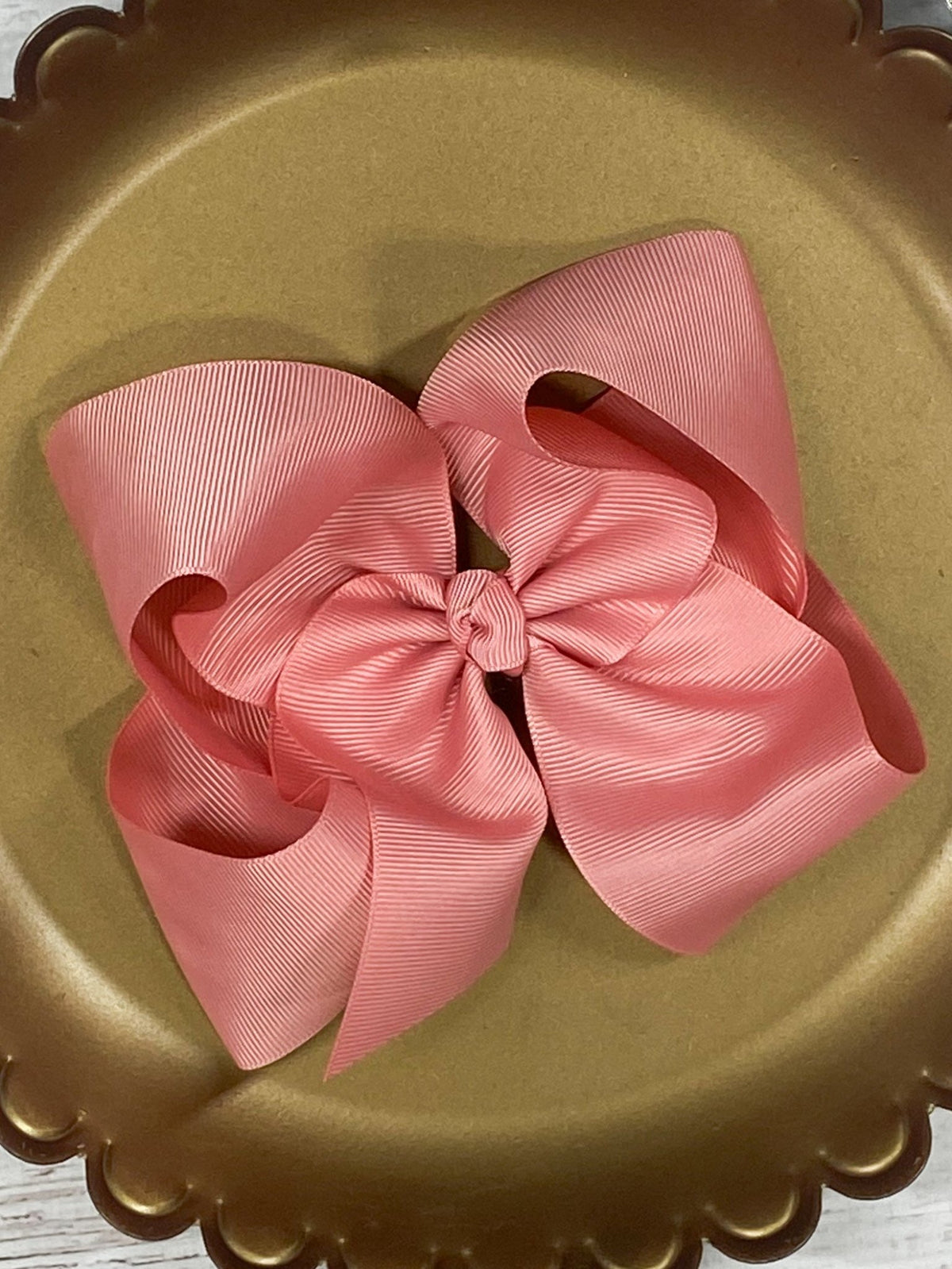 5.5 inch dusty rose oversize grosgrain hair bow
