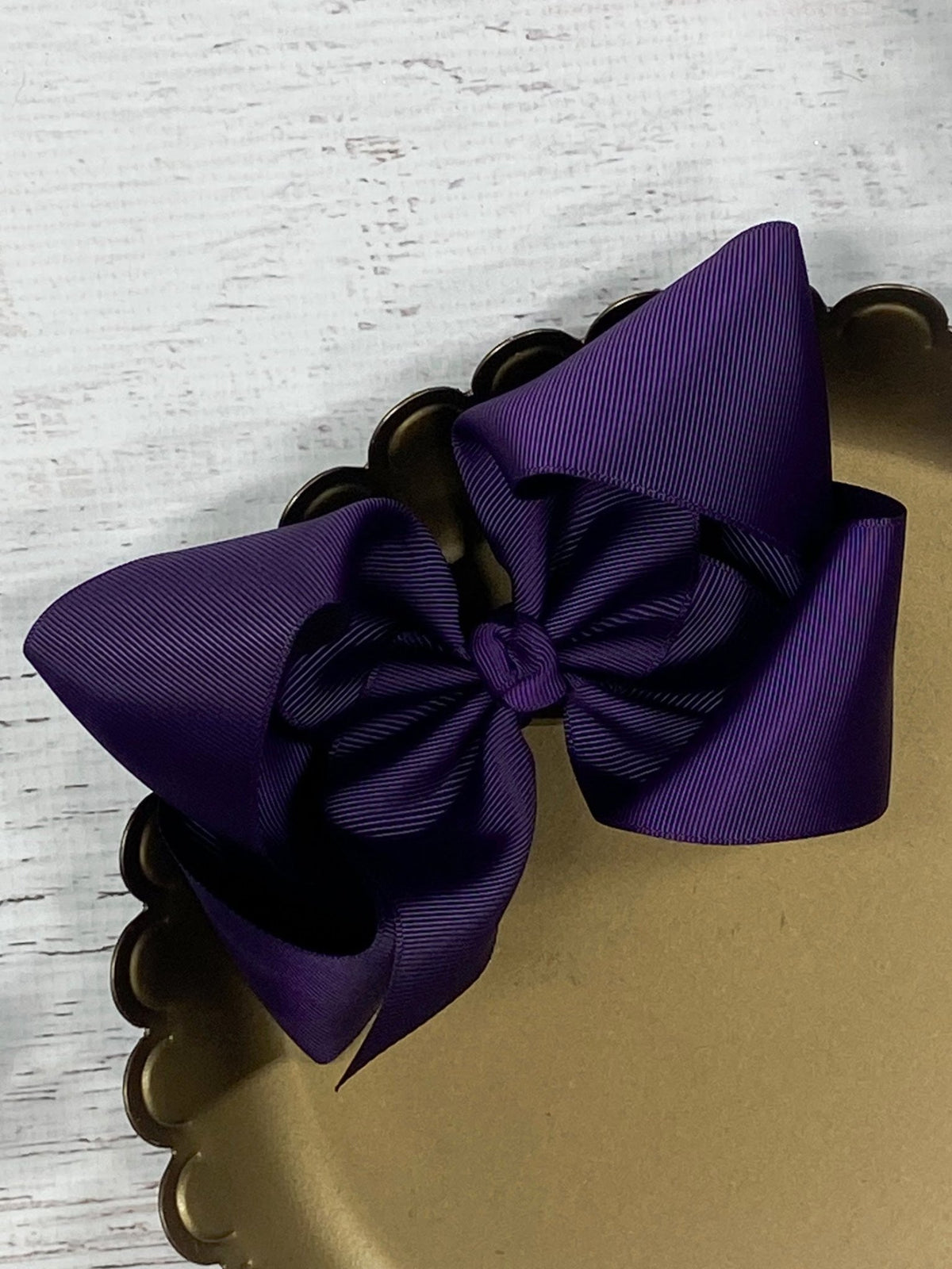 5.5 inch eggplant oversize grosgrain hair bow