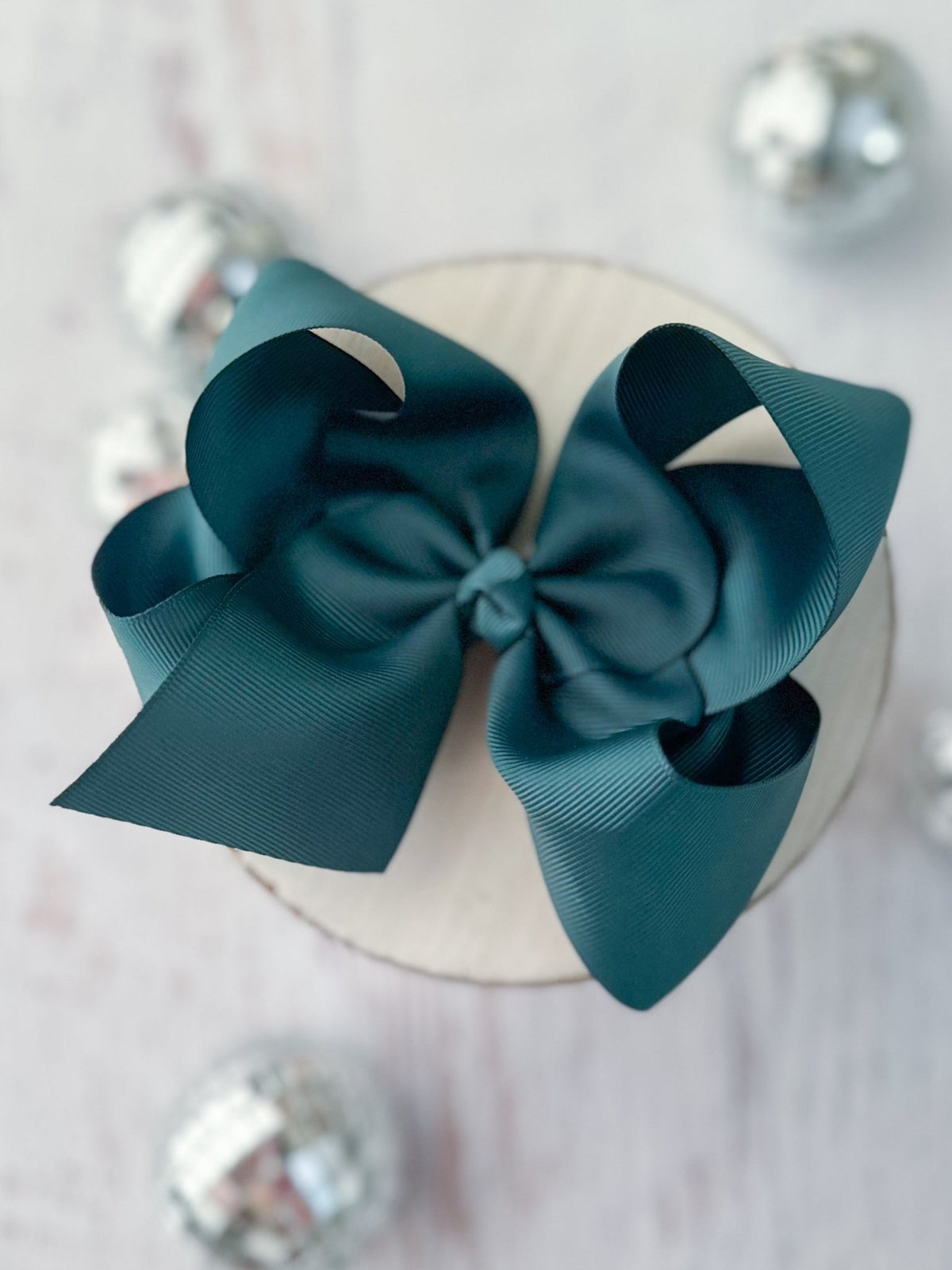 5.5 inch hunter green oversize grosgrain hair bow
