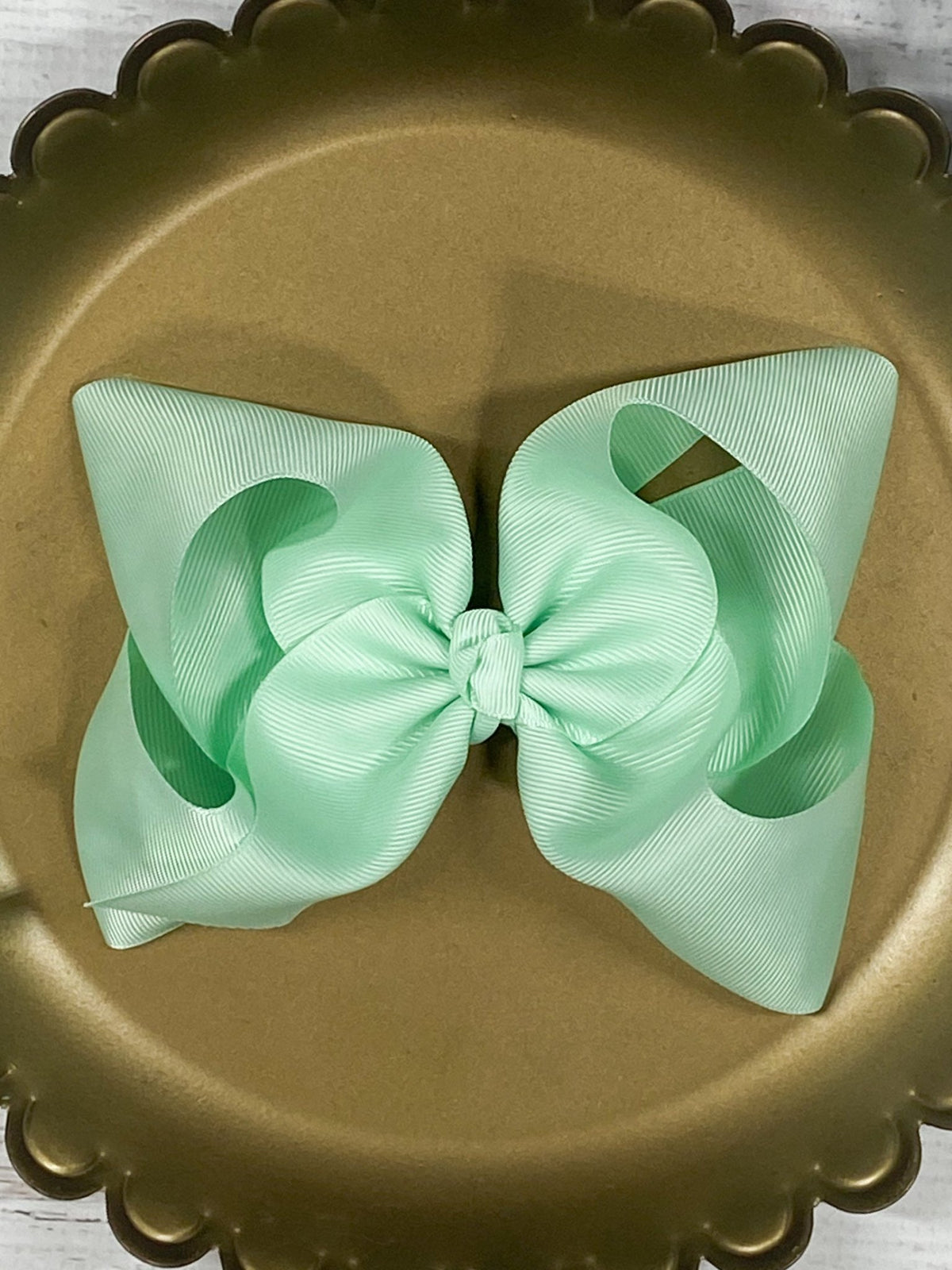 5.5 inch mint oversize grosgrain hair bow