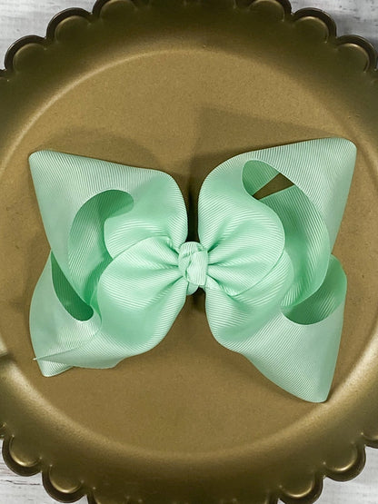 5.5 inch mint oversize grosgrain hair bow