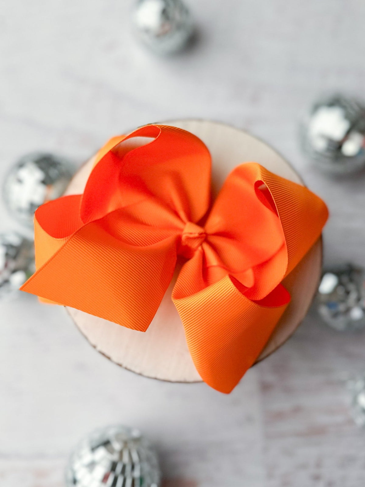 5.5 inch orange oversize grosgrain hair bow