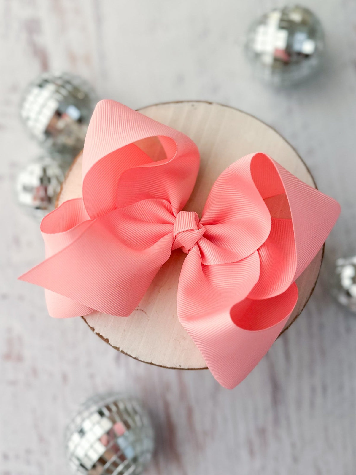 5.5 inch pink oversize grosgrain hair bow