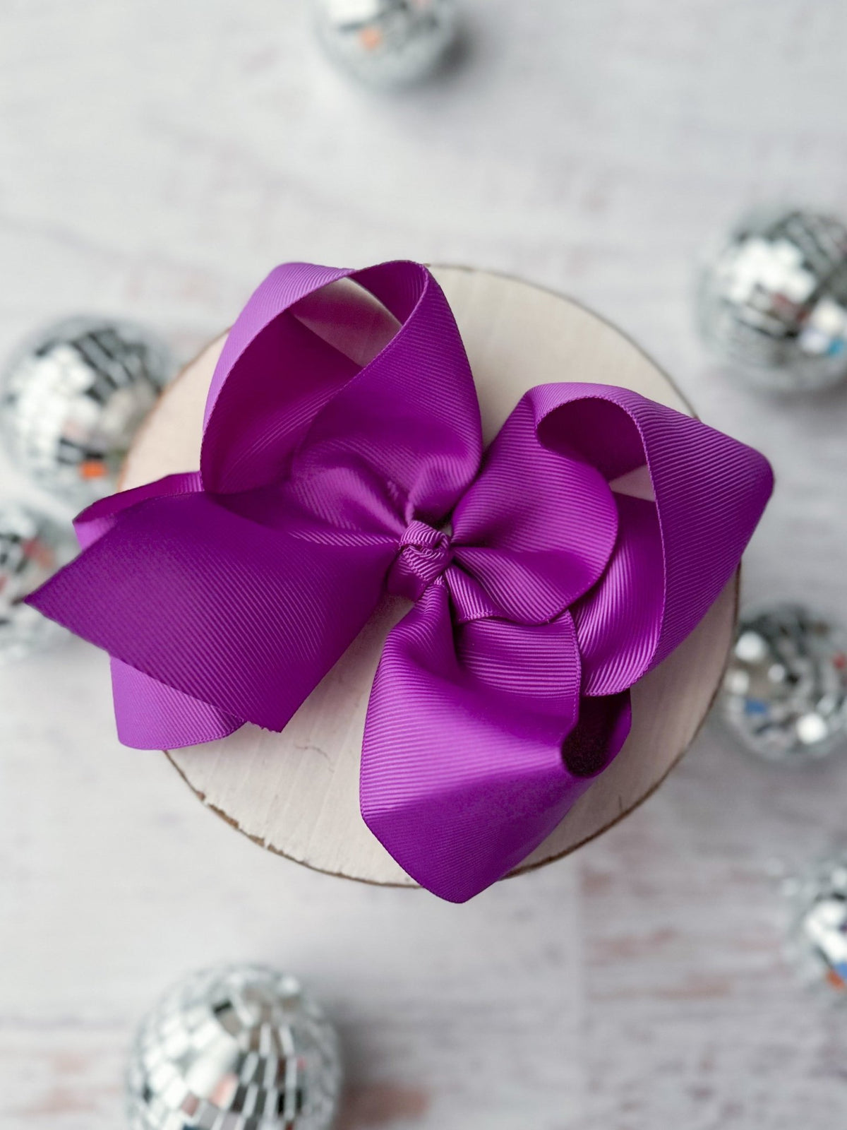 5.5 inch purple oversize grosgrain hair bow