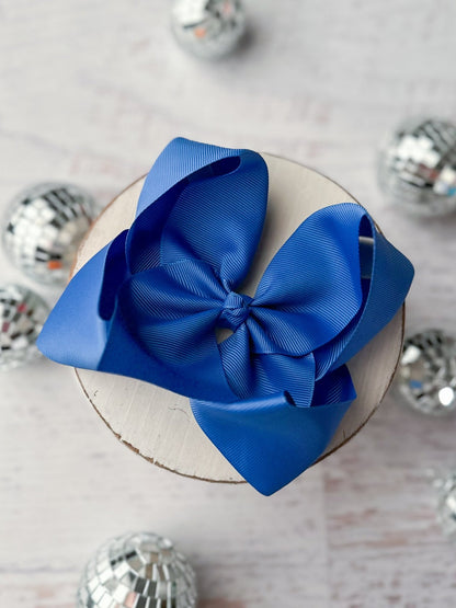 5.5 inch royal blue oversize grosgrain hair bow