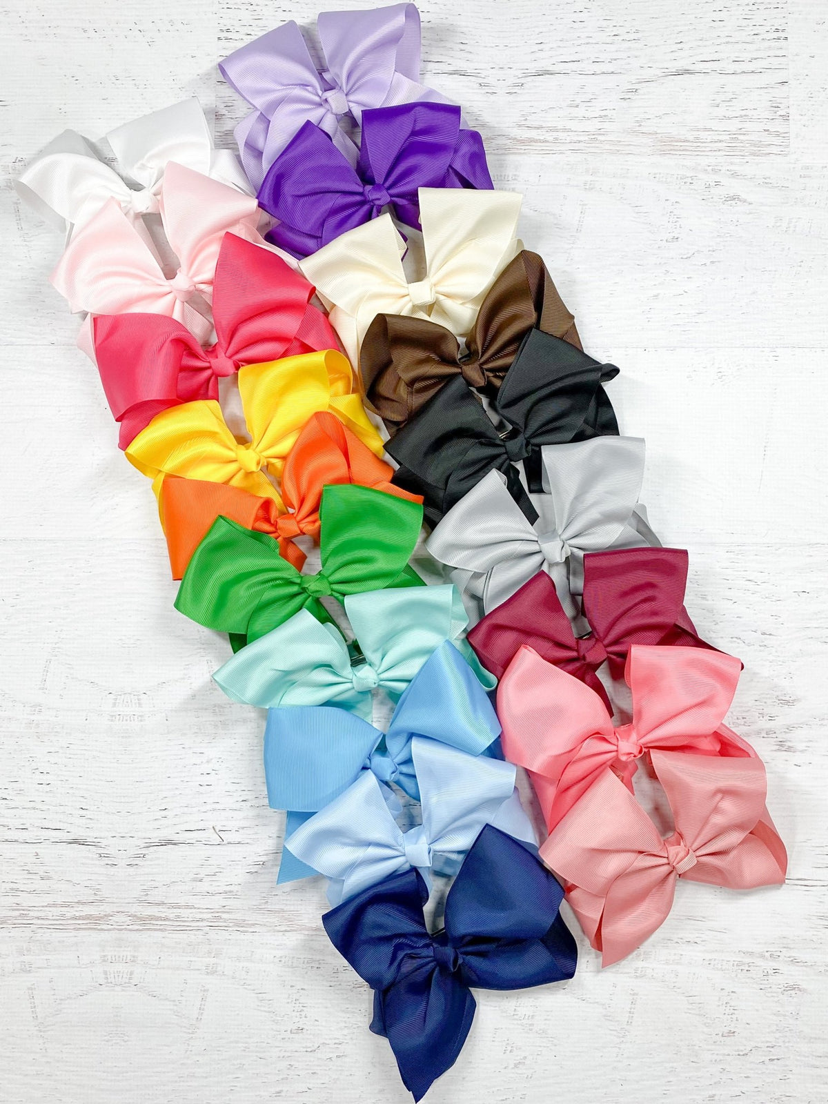 6.5 inch Texas size grosgrain hair bows in assorted colors